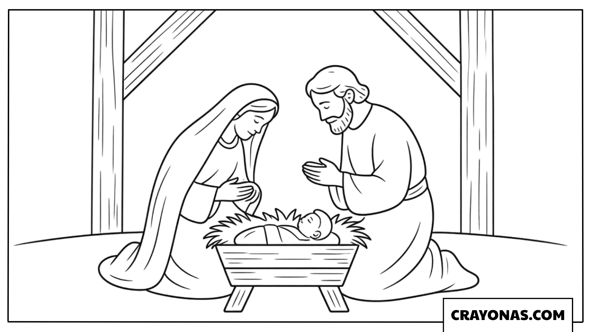 Nativity Manger Coloring Page