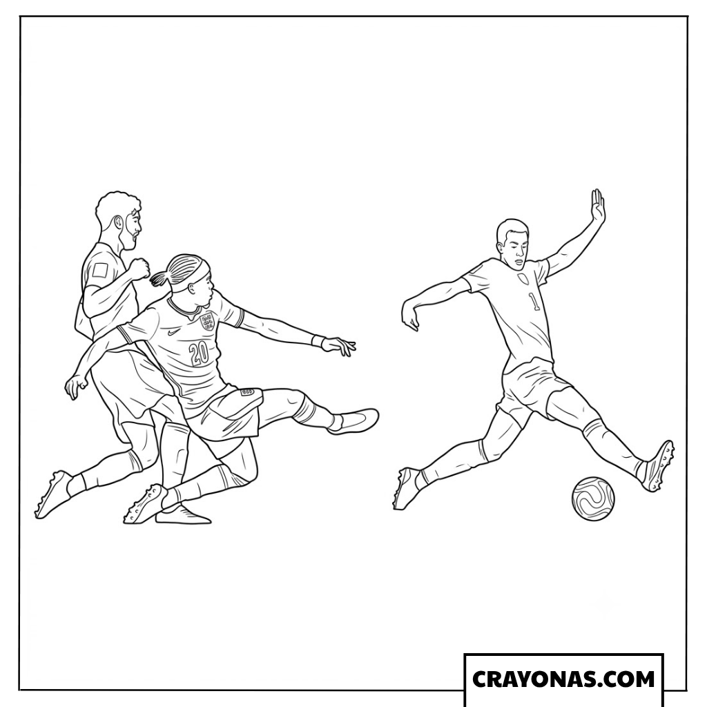 Noni Madueke Action Shot England vs Croatia World Cup 2026 Coloring Page