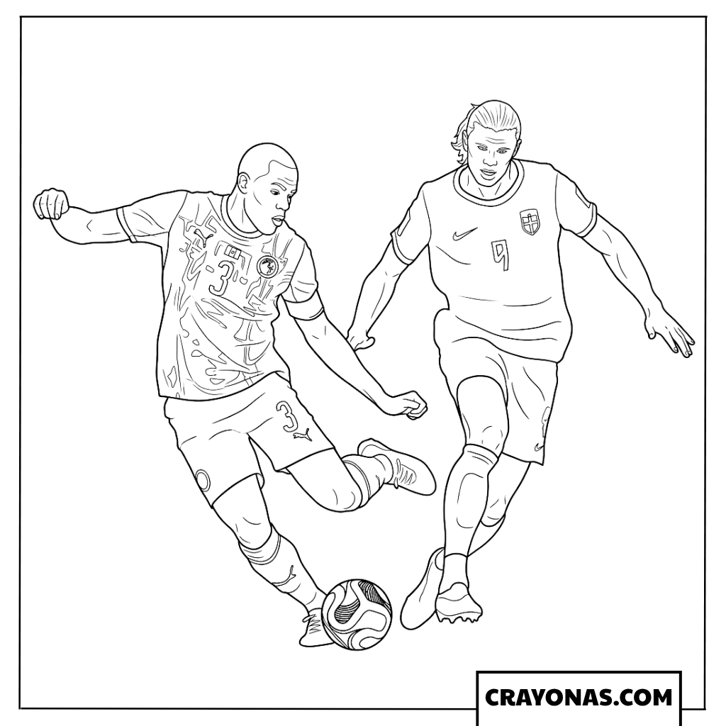 Norway vsErling Haaland vs Kalidou Koulibaly Duel Coloring Page Senegal World Cup 2026 Coloring Pages - 8
