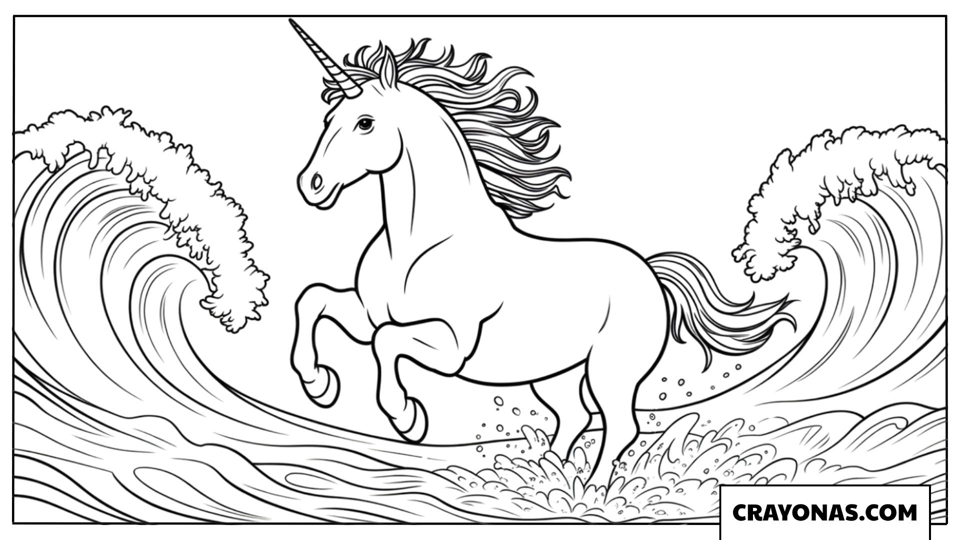 Ocean Unicorn Coloring Page