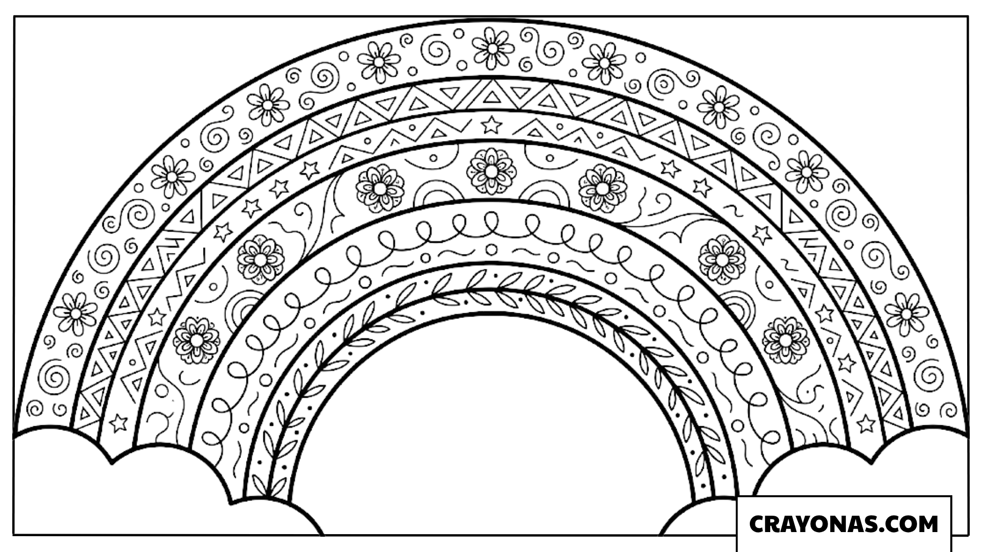 Ornate Pattern Rainbow Coloring Page