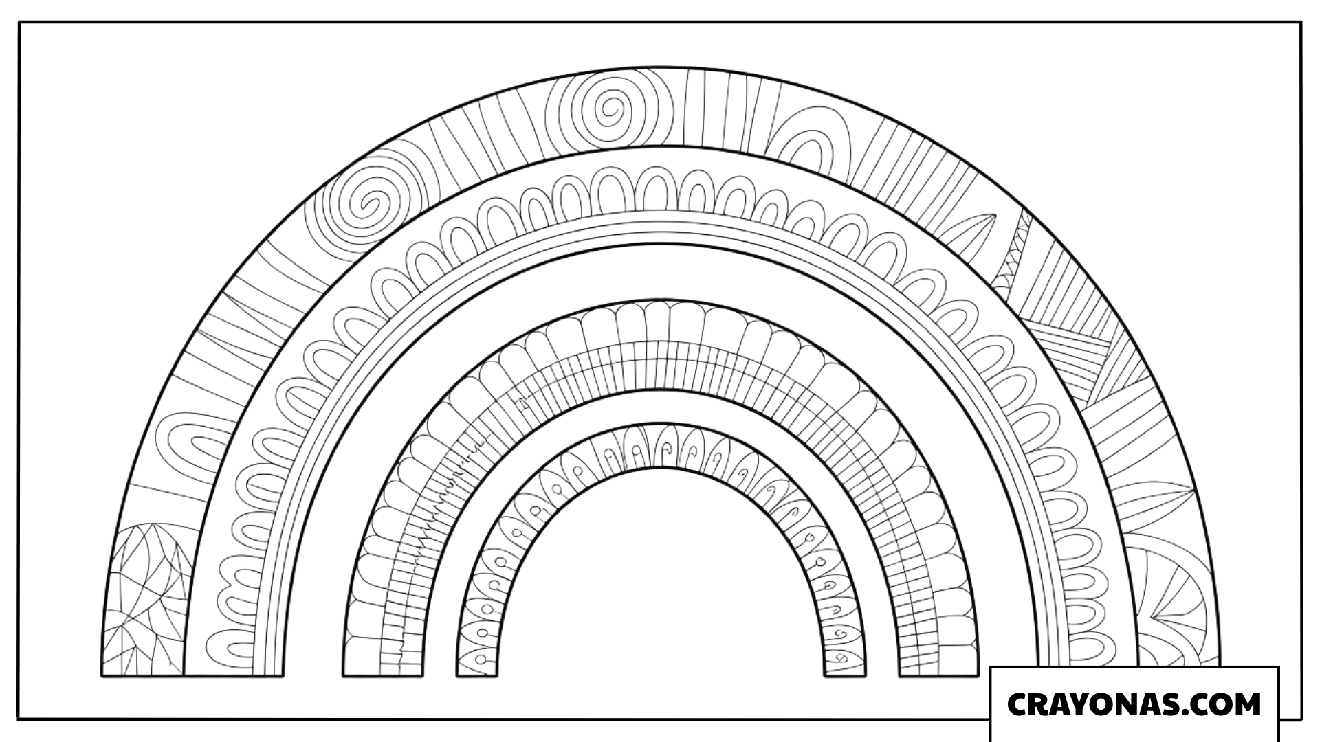 Ornate Rainbow Pattern Coloring Page