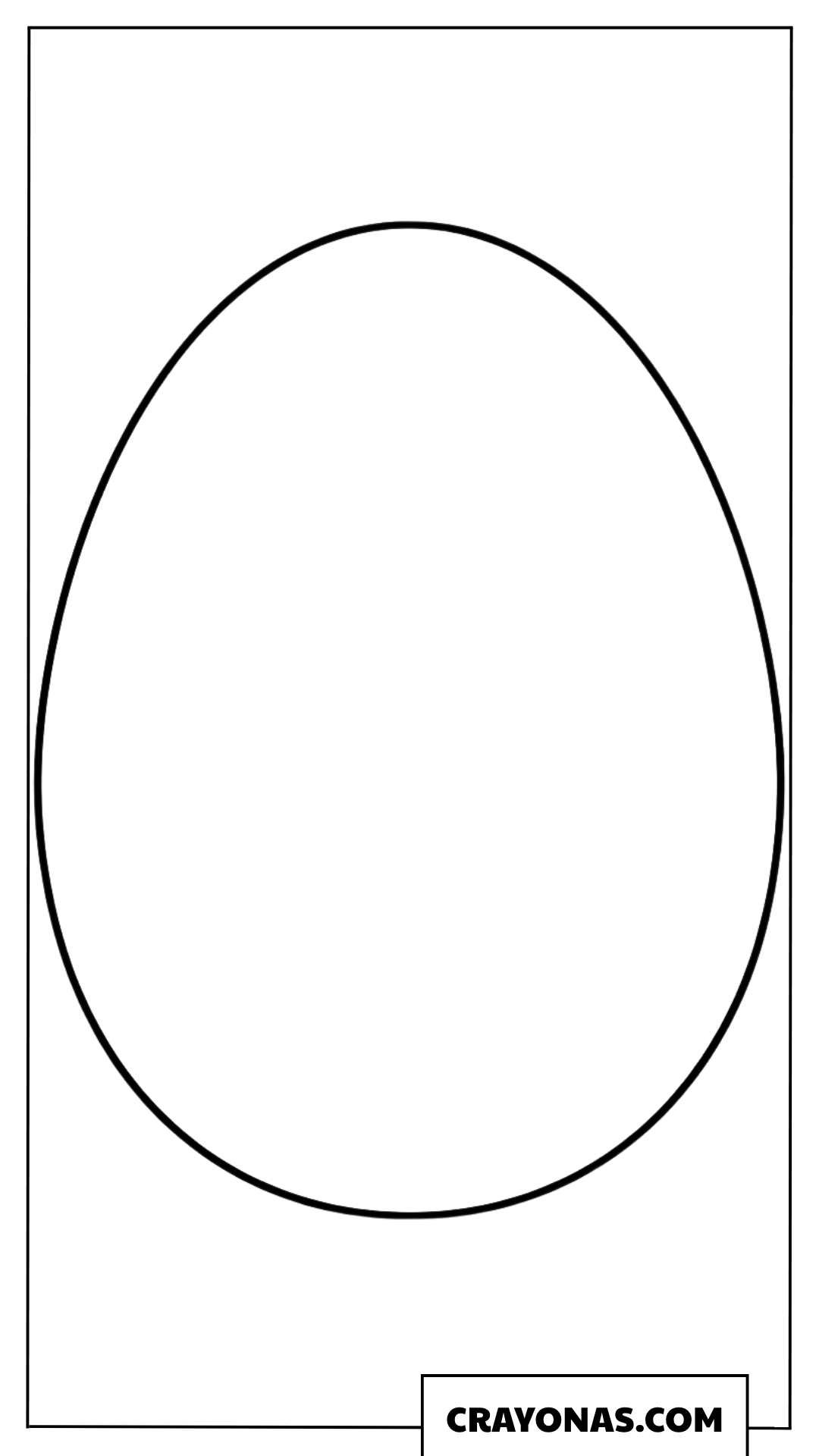 Oversized Blank Easter Egg Template Coloring Page