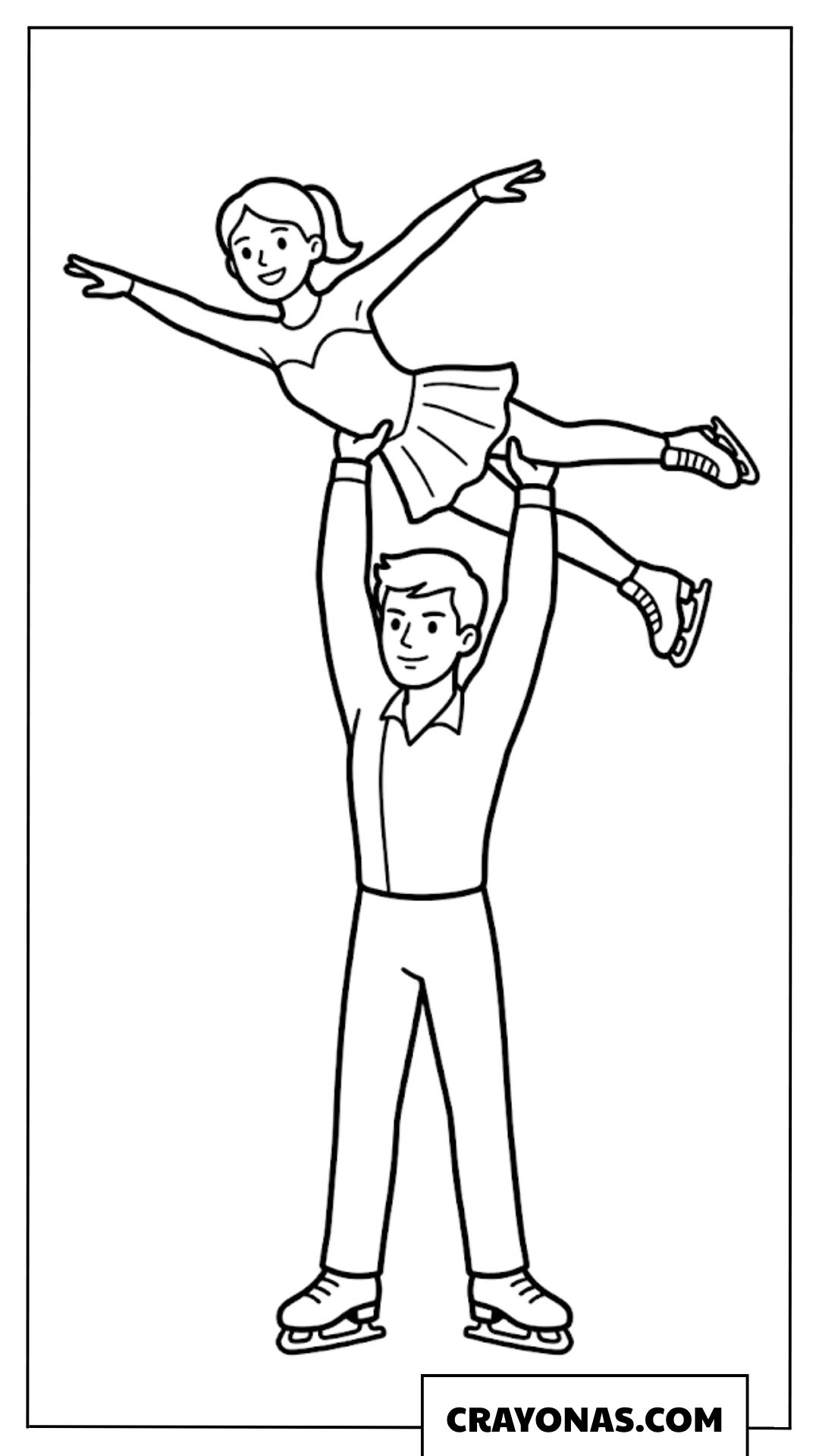 Pair Figure Skating Lift Coloring Page