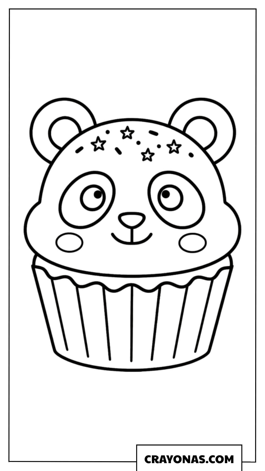 Panda Cupcake Coloring Page