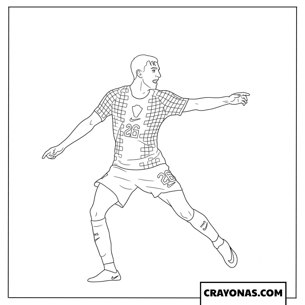 Petar Musa Goal Celebration England vs Croatia World Cup 2026 Coloring Page