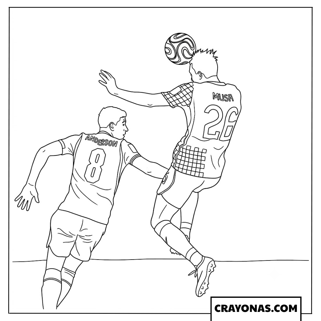 Petar Musa vs Elliot Anderson Aerial Challenge England vs Croatia World Cup 2026 Coloring Page