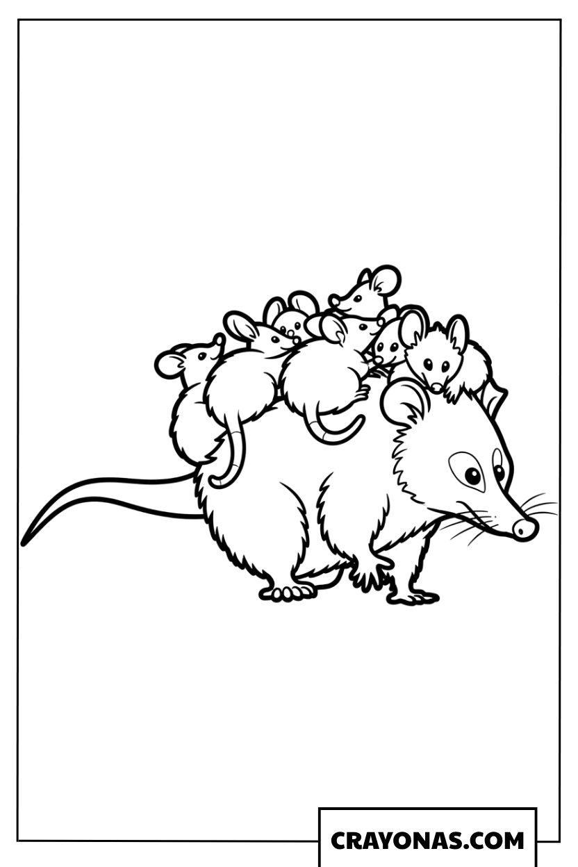 Pinktail Opossum Coloring Page