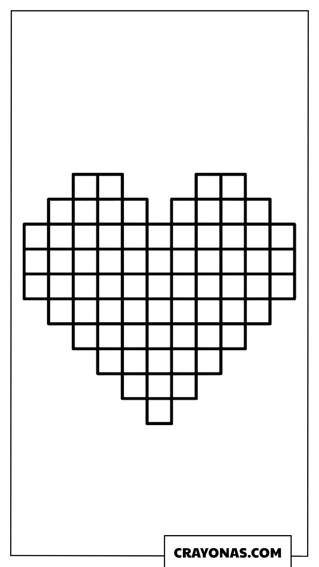 Pixel Heart Coloring Page