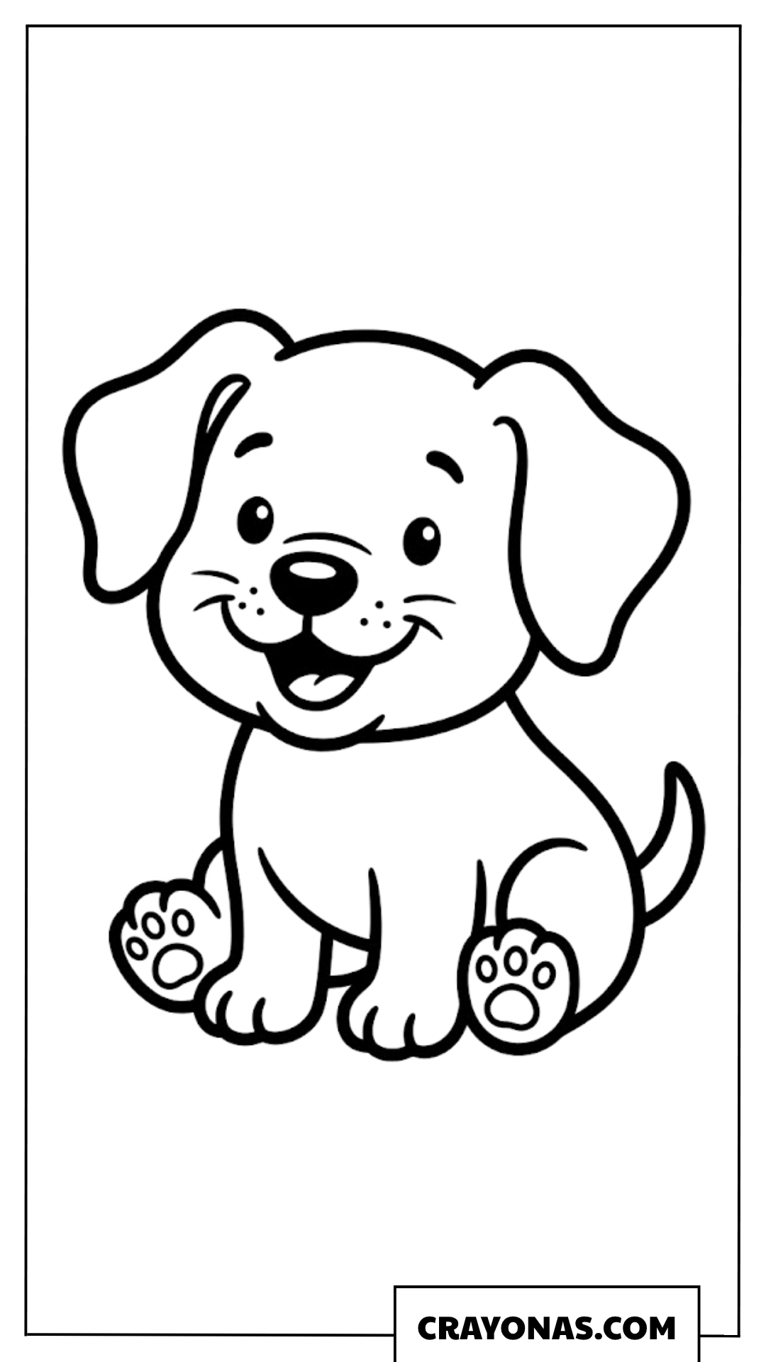 Playful Sitting Puppy Coloring Page