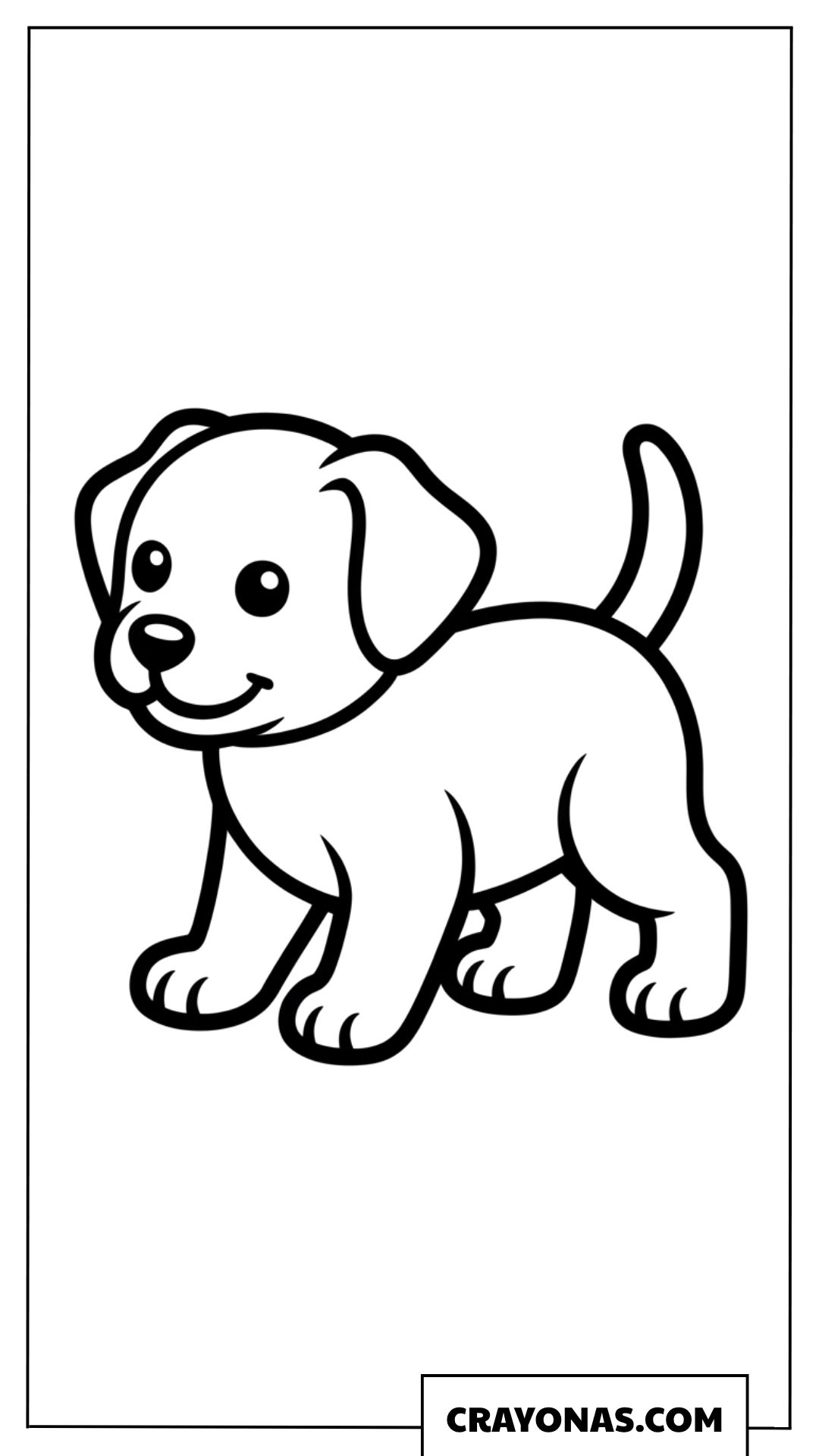 Playful Standing Puppy Coloring Page