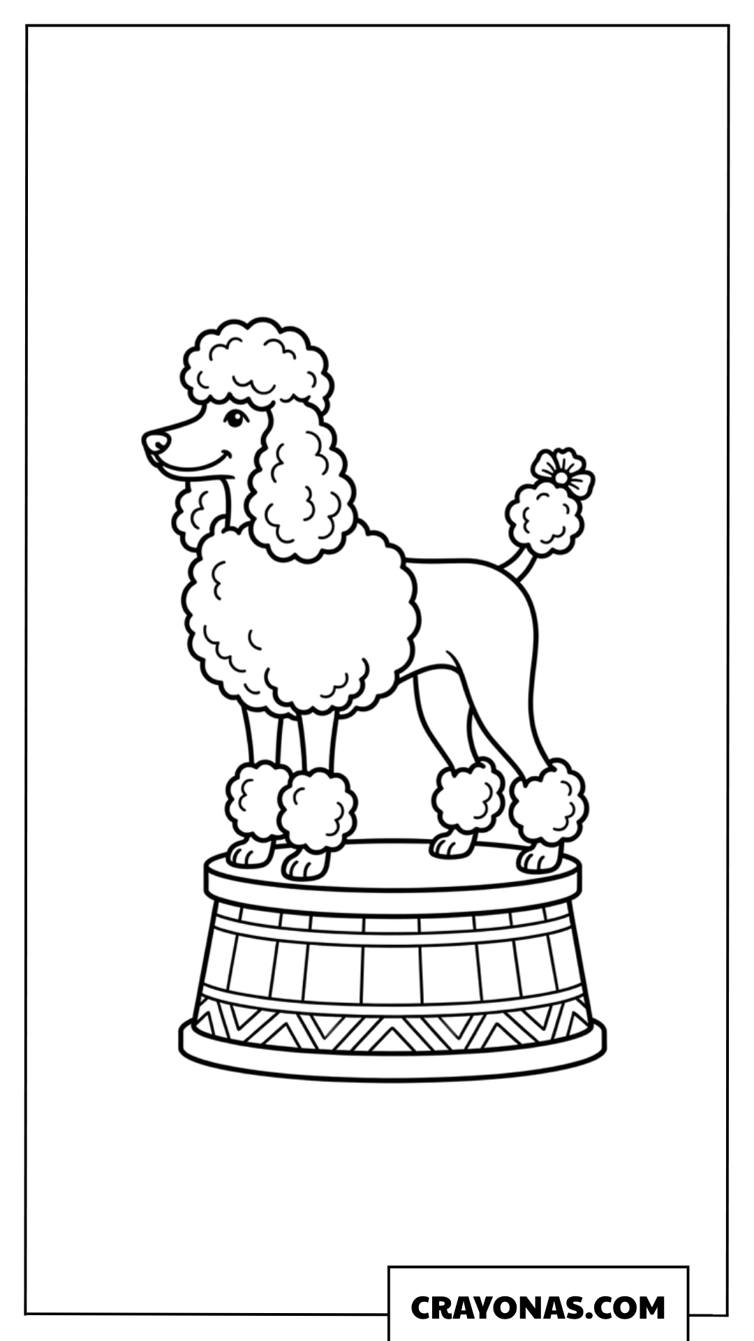 Poodle on Pedestal Coloring Page