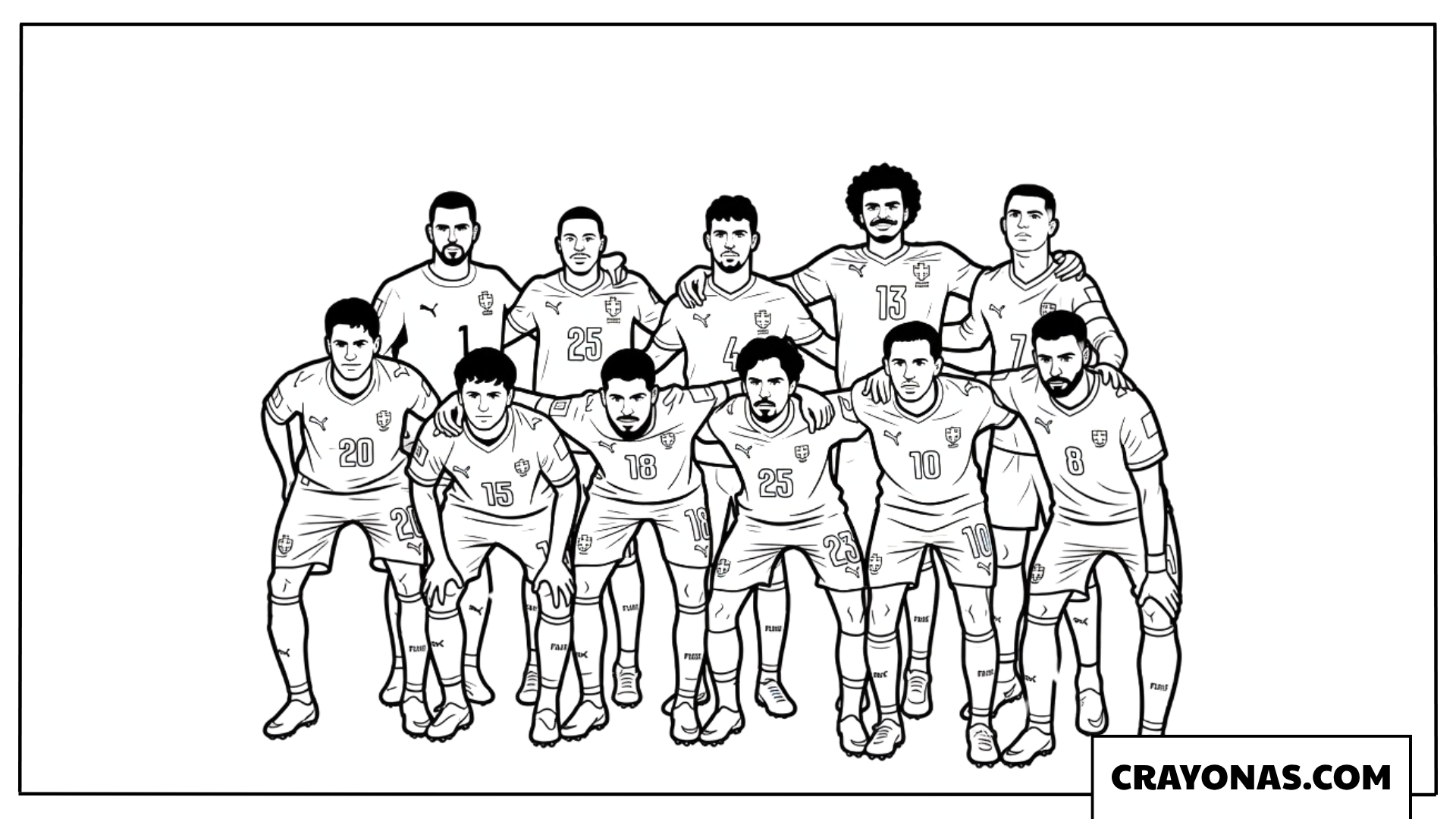 Portugal National Team Group Coloring Page