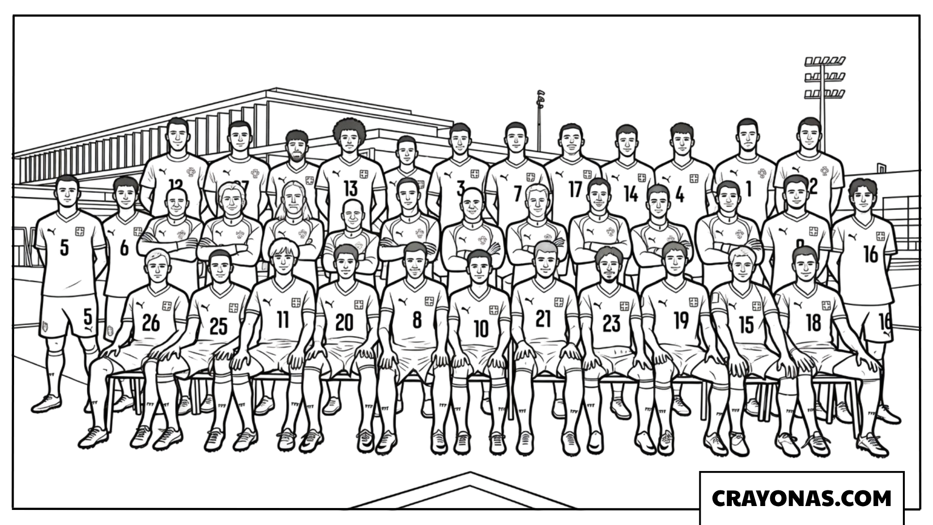 Portugal National Team Lineup World Cup 2026 Coloring Page