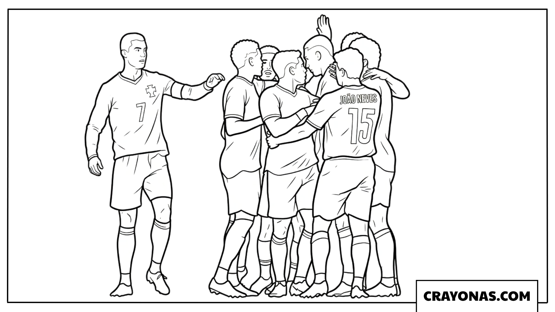Portugal Team Huddle Coloring Page