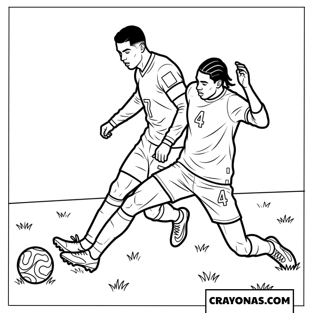 Portugal vs DR Congo Match Action Coloring Page