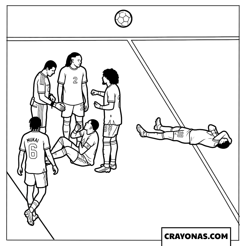 Portugal vs DR Congo Tackle Coloring Page
