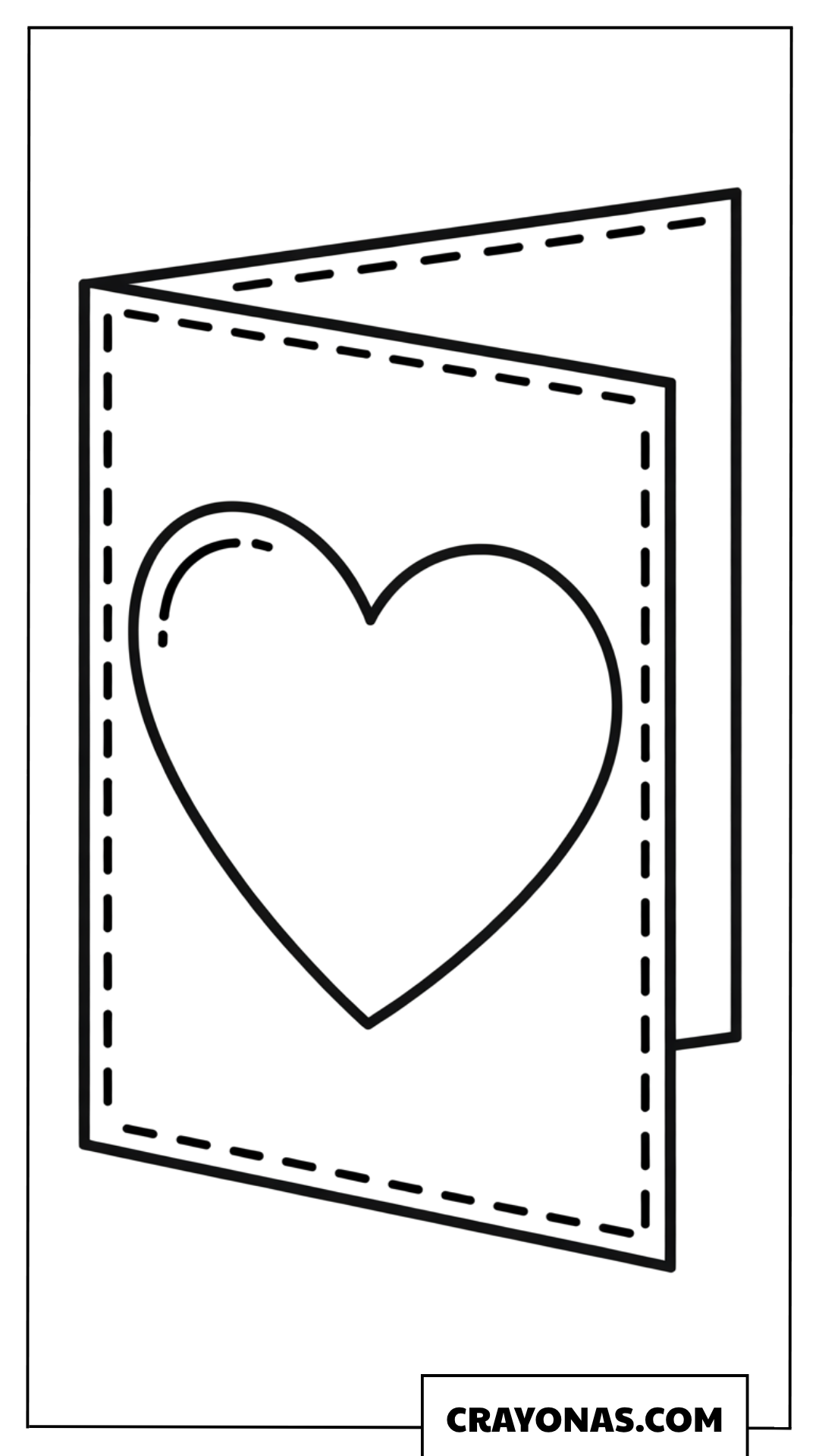 Printable Heart Valentine Card Coloring Page