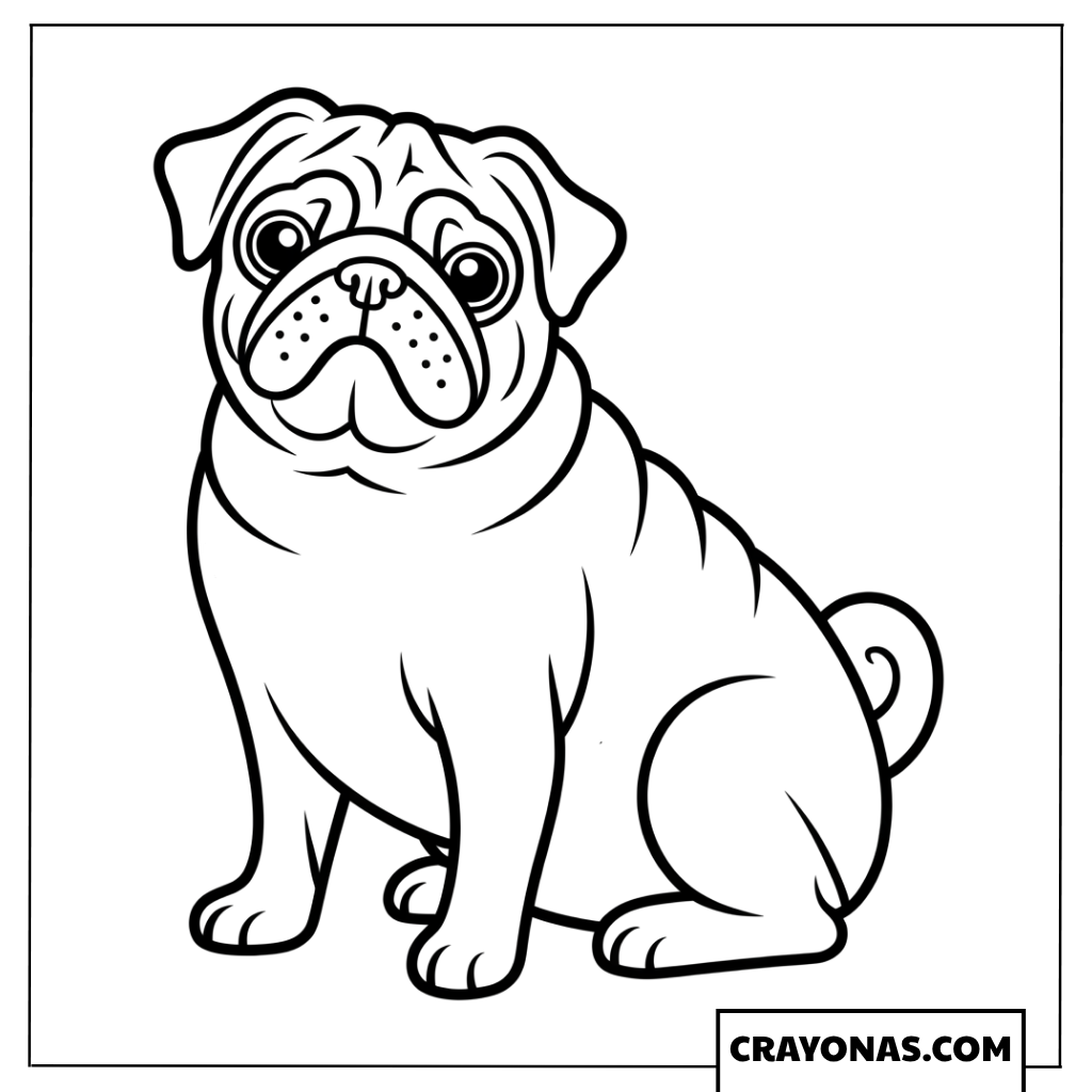 Pug Dog Coloring Page