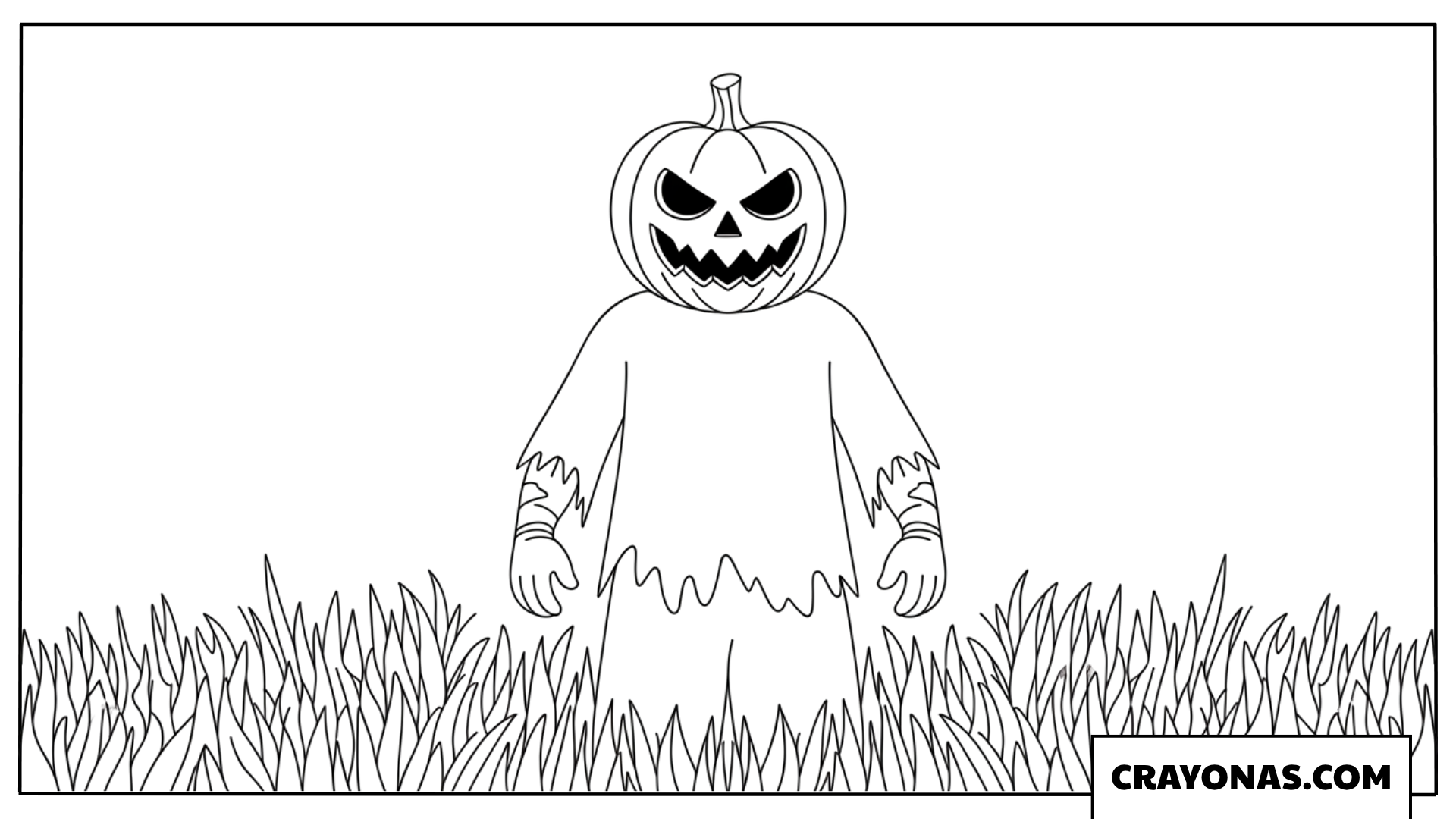 Pumpkin Head Ghost Monster Coloring Page