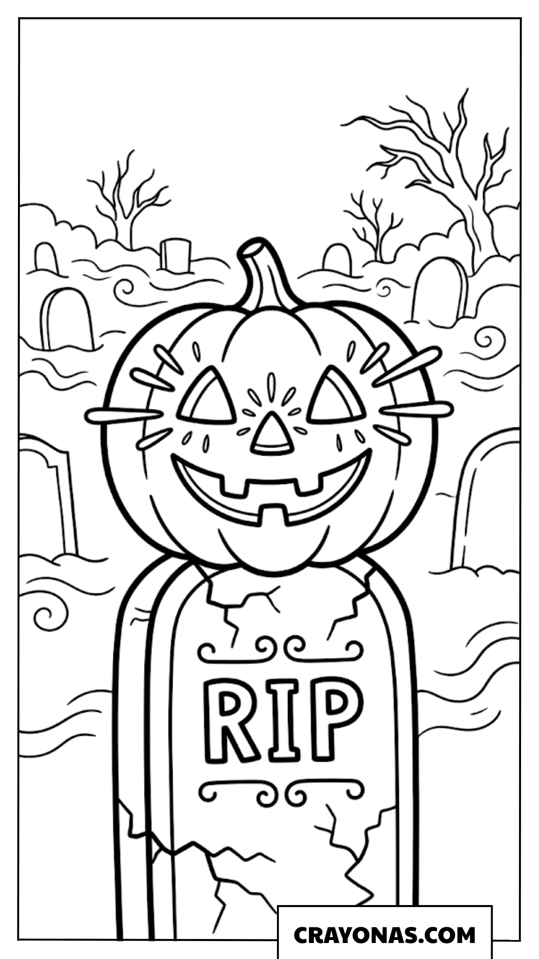 Pumpkin by RIP Tombstone Coloring Page