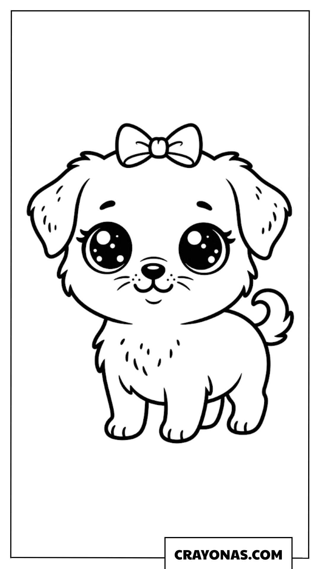 Puppy with Bow Coloring Page