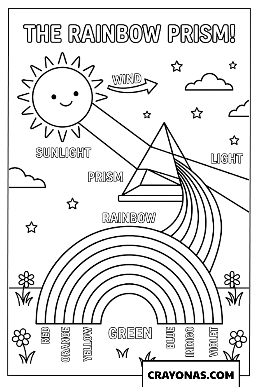 Rainbow Prism Coloring Page