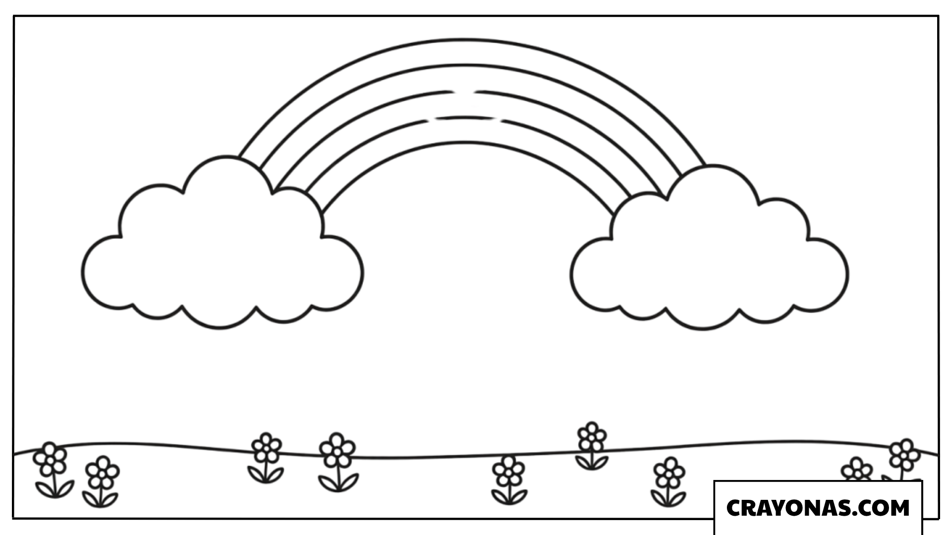 Rainbow Spring Landscape Coloring Page