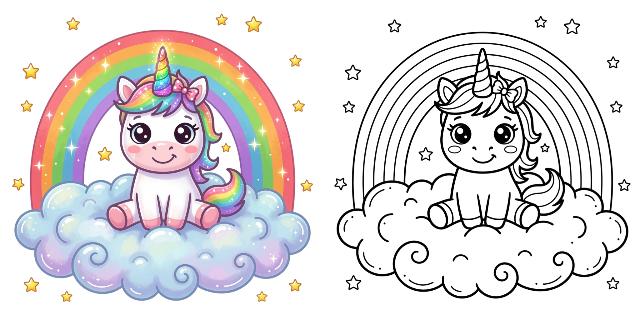 Rainbow Unicorn Coloring Pages ft - Rainbow Unicorn Coloring Pages ft