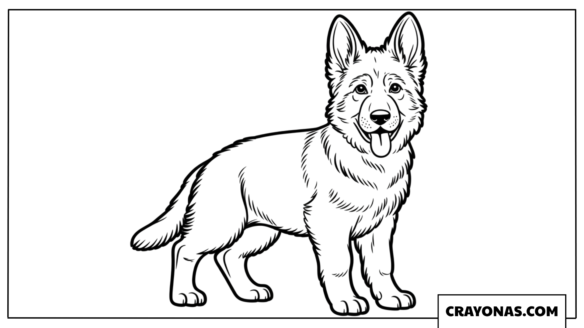 Realistic German Shepherd Puppy Coloring Page