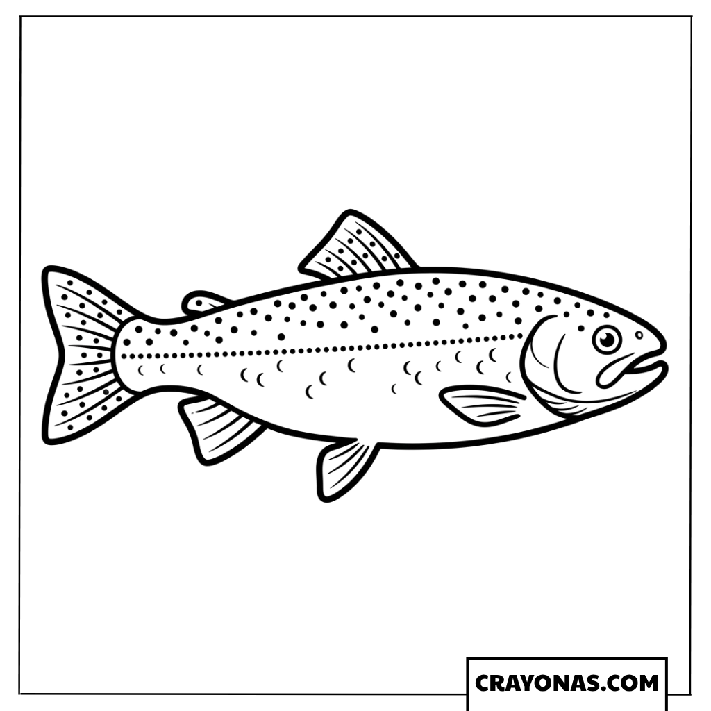 Realistic Trout Coloring Page