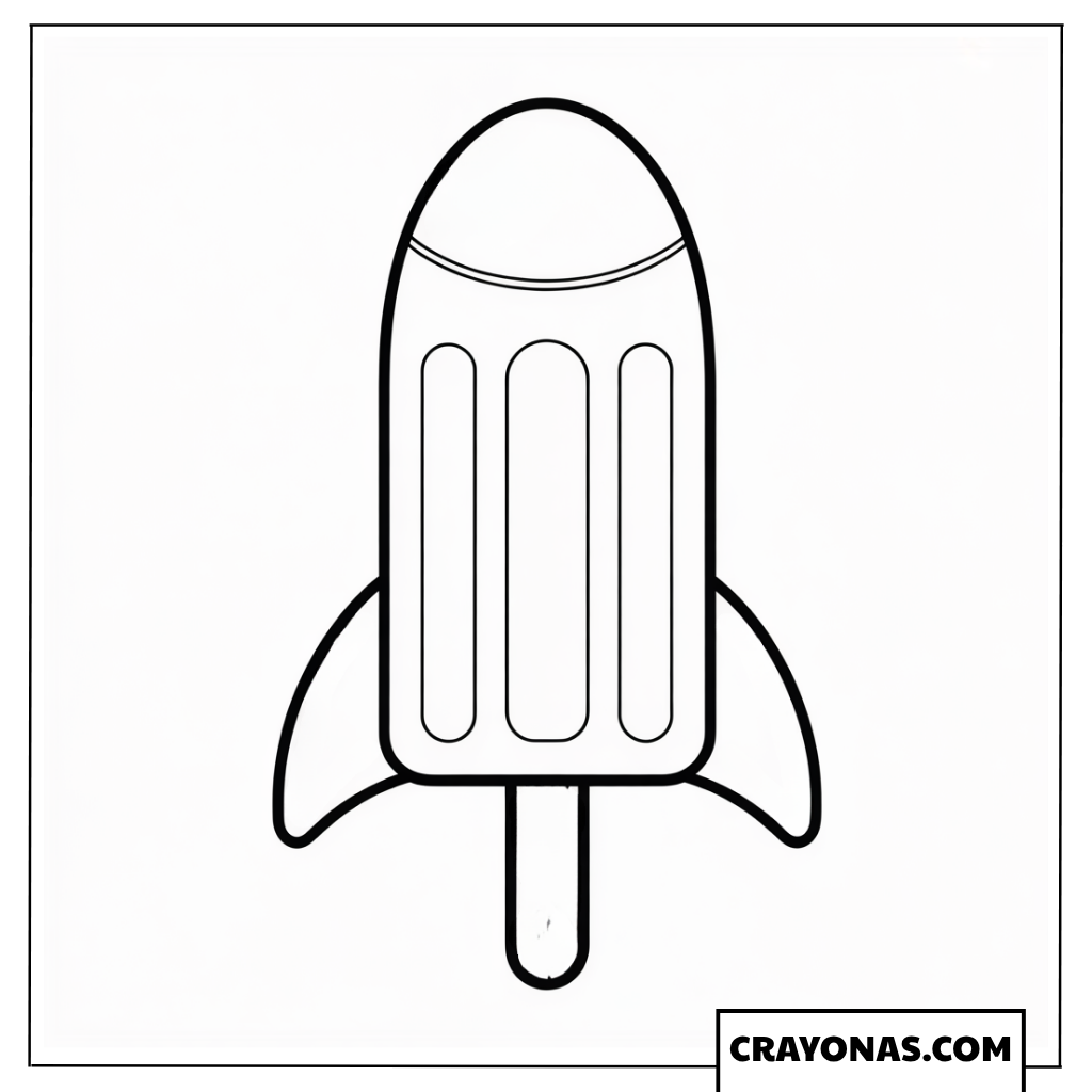 Rocket Popsicle Coloring Page