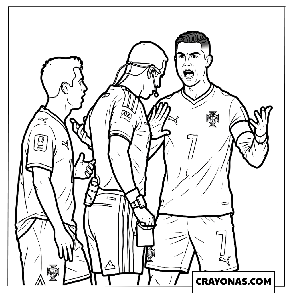 Ronaldo vs DR Congo Player Coloring Page