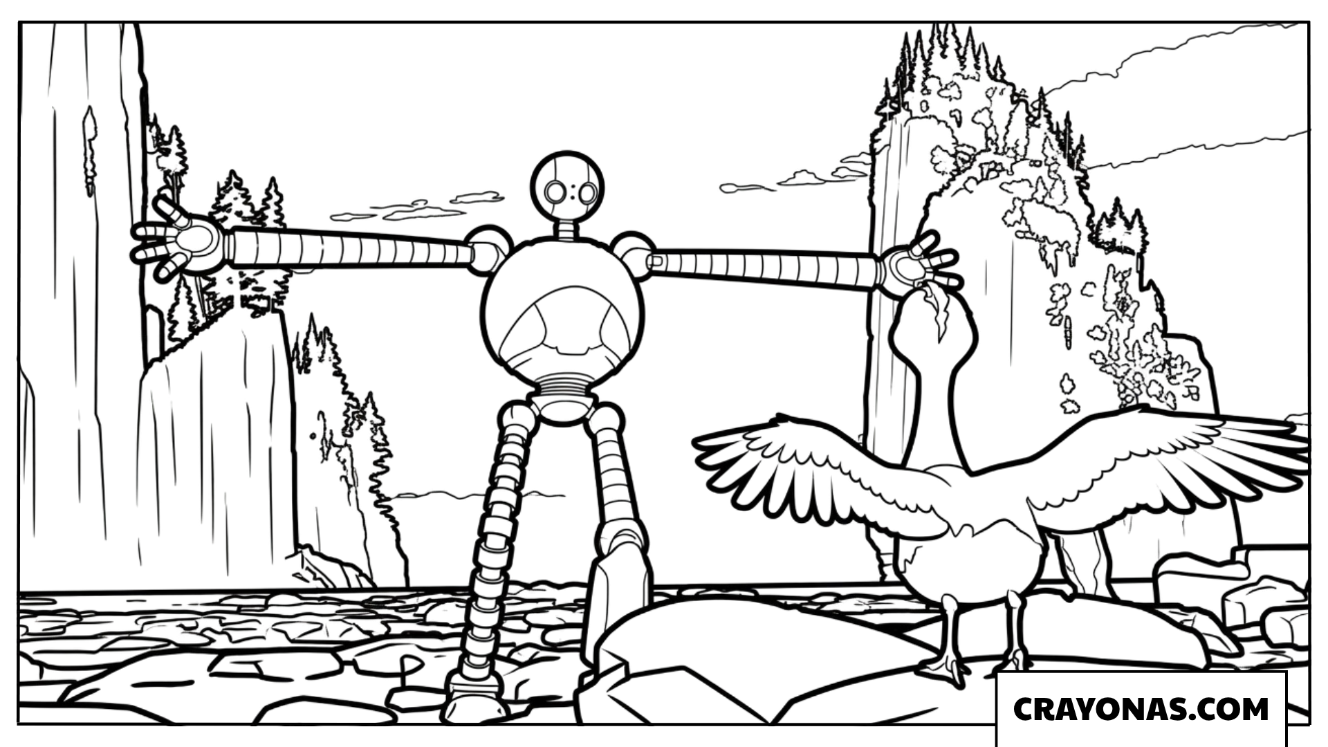 Roz Helping Brightbill Coloring Page