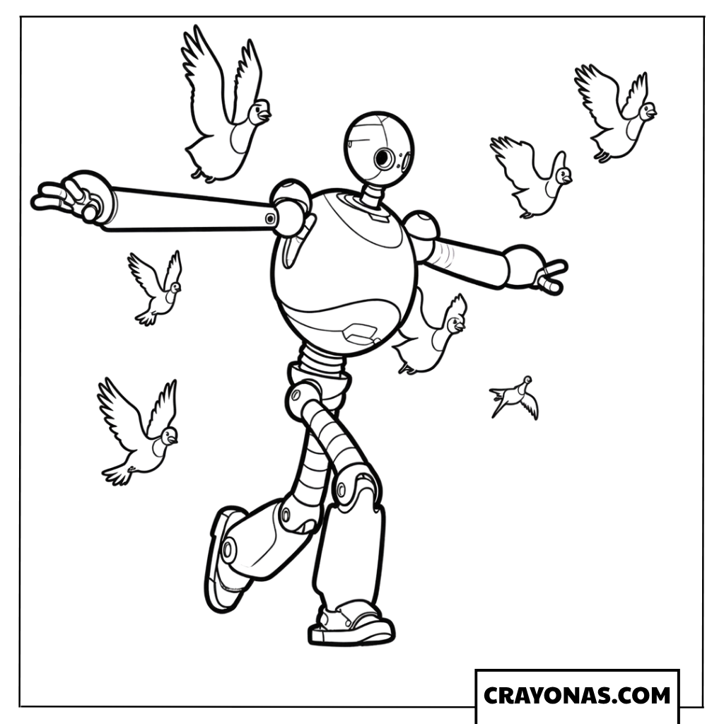 Roz and Birds Friendship Coloring Page