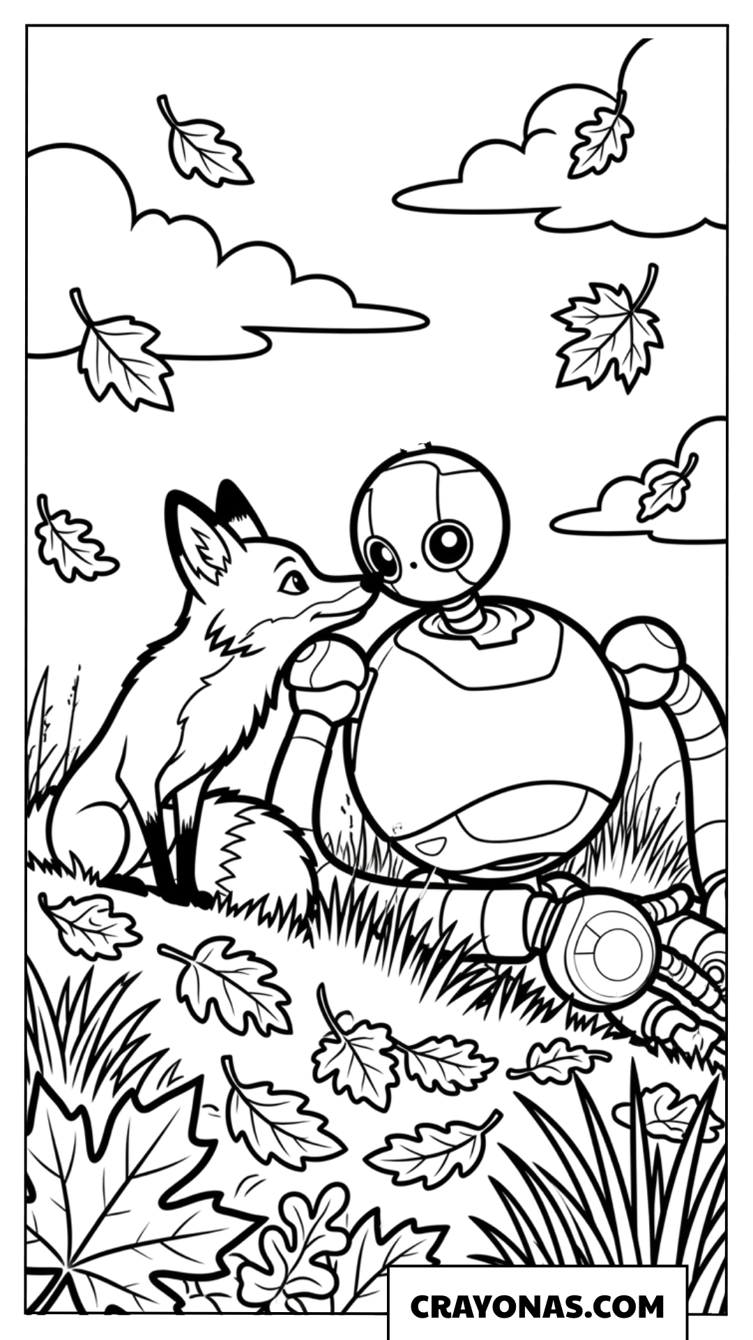 Roz and Fink Autumn Coloring Page