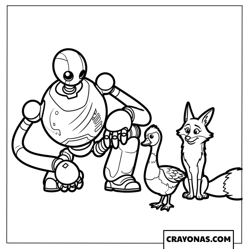 Roz and Friends Group Coloring Page