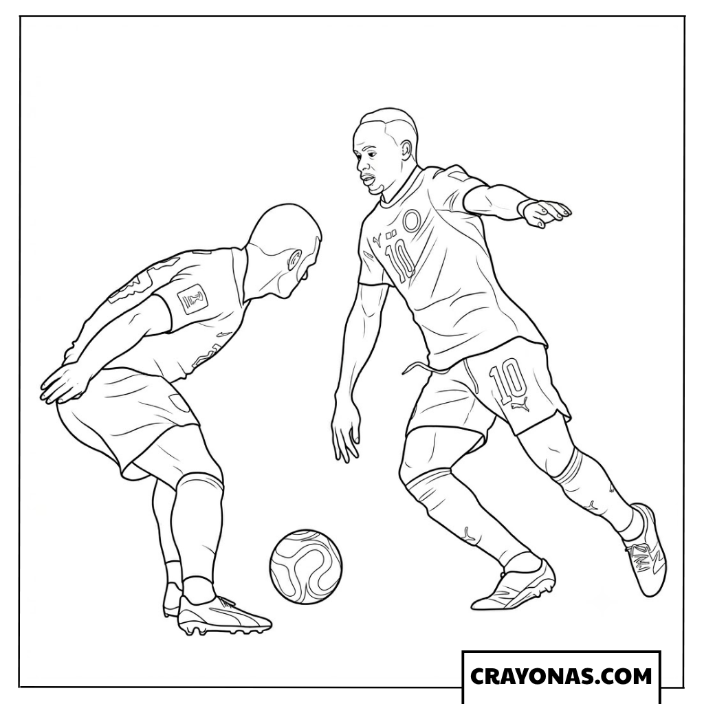Sadio Mane vs Norway Players Duel Coloring Page