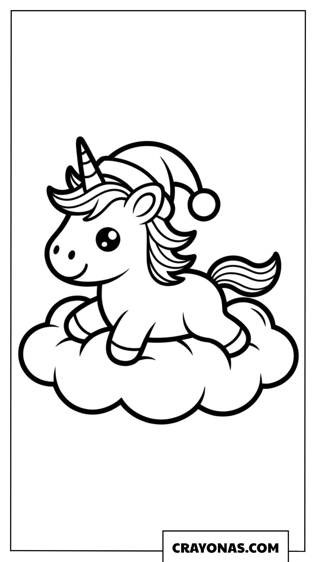 Santa Unicorn Sleeping Coloring Page