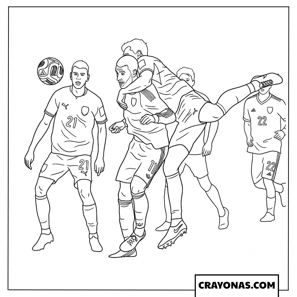 Santiago Gimenez Fouled from Behind Coloring Page