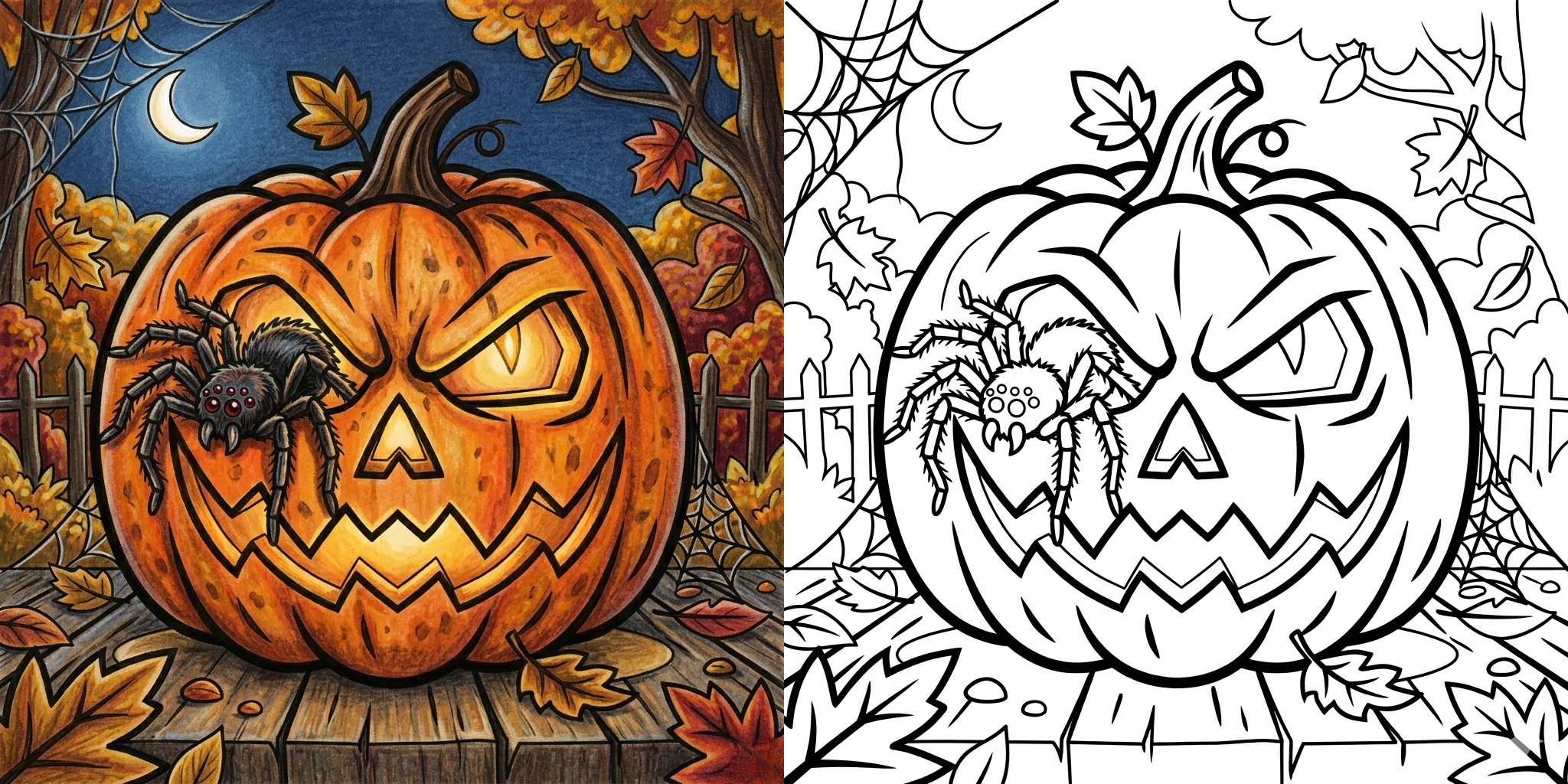 Scary Pumpkin Coloring Pages ft - 2