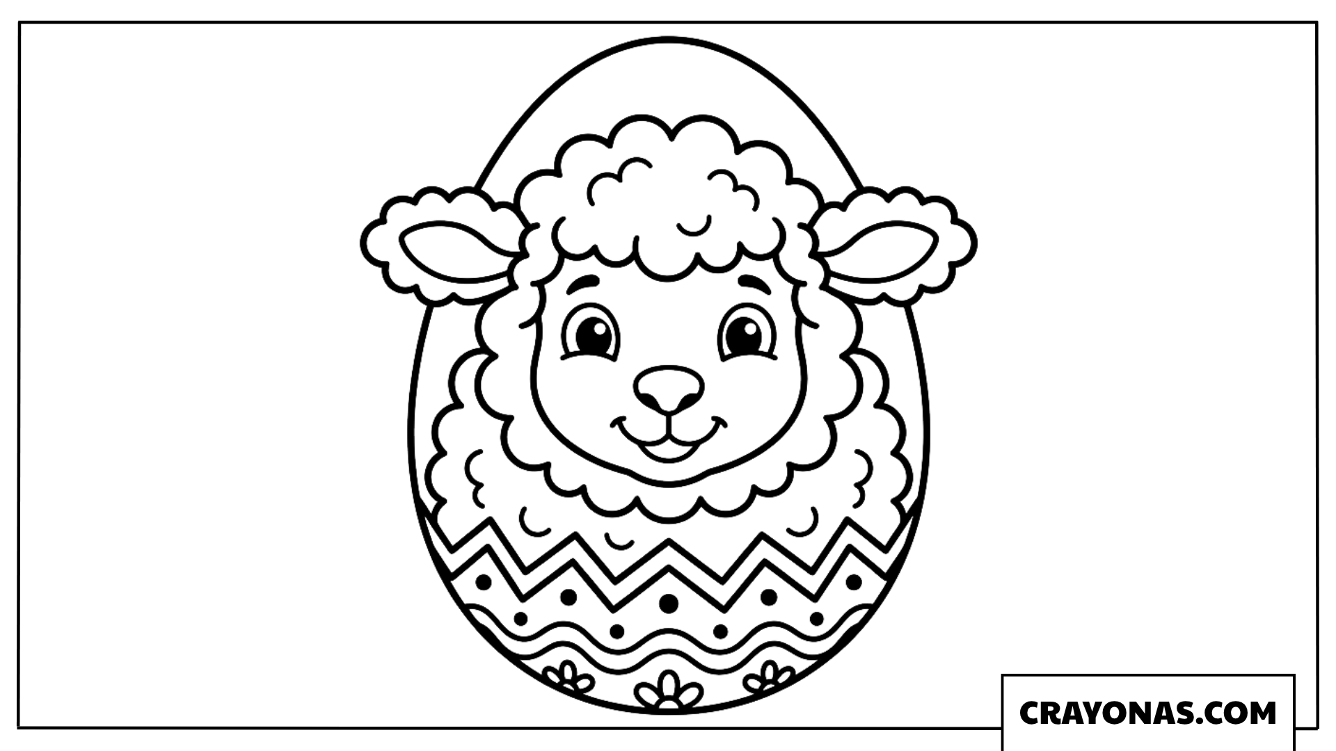 Sheep Easter Egg Coloring Page