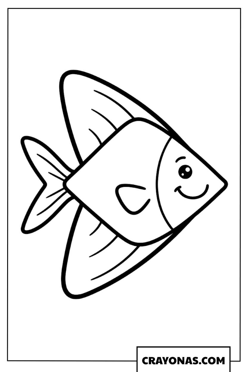 Simple Angelfish Coloring Page
