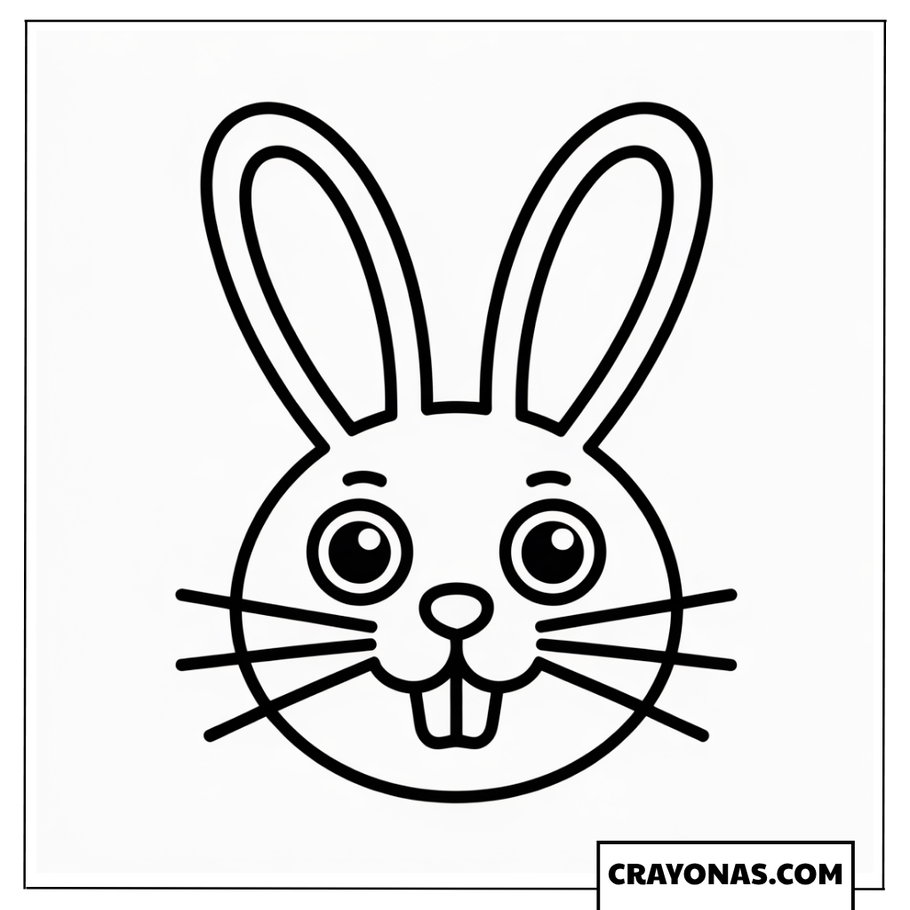 Simple Bunny Face Coloring Page