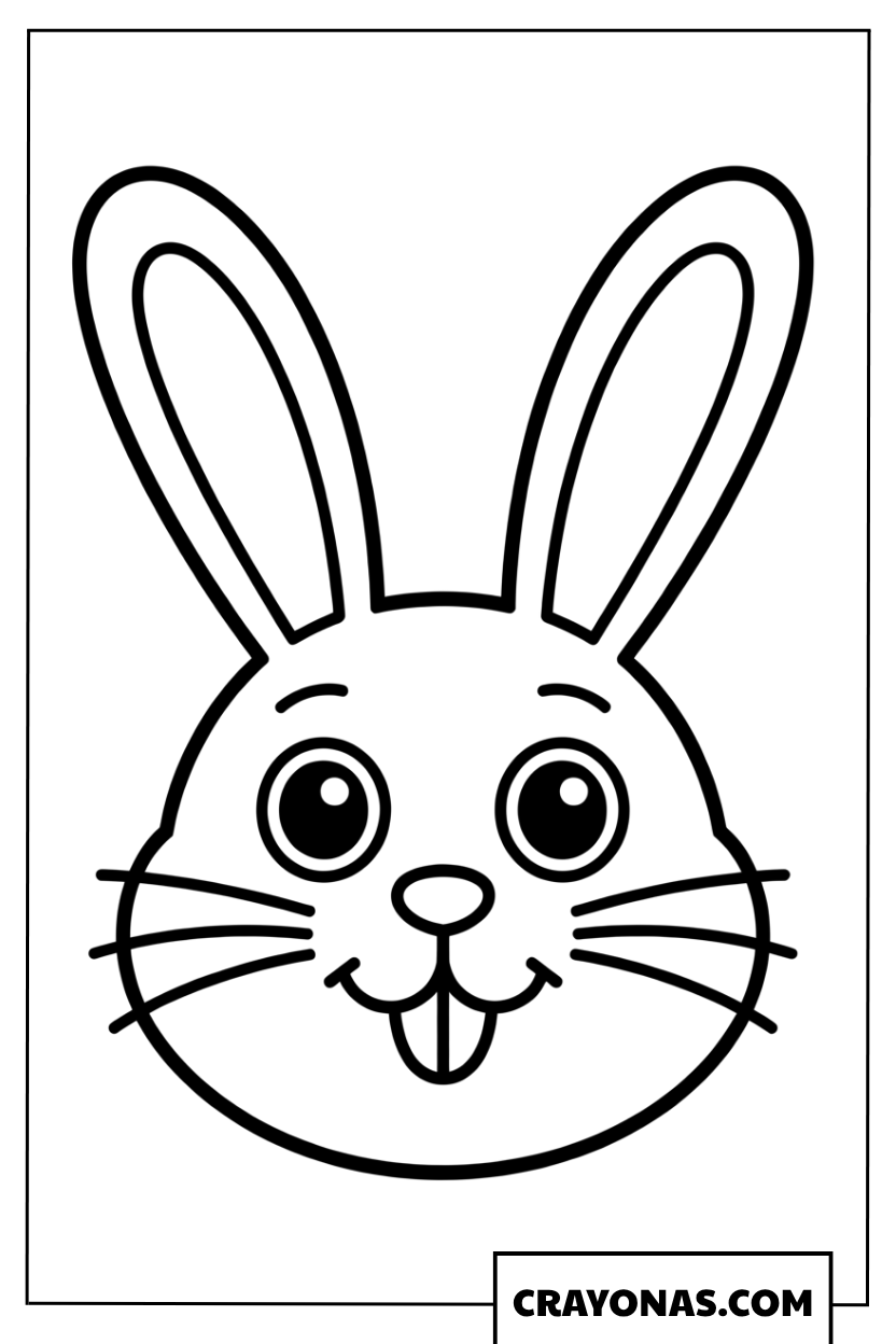 Simple Bunny Face Coloring Page