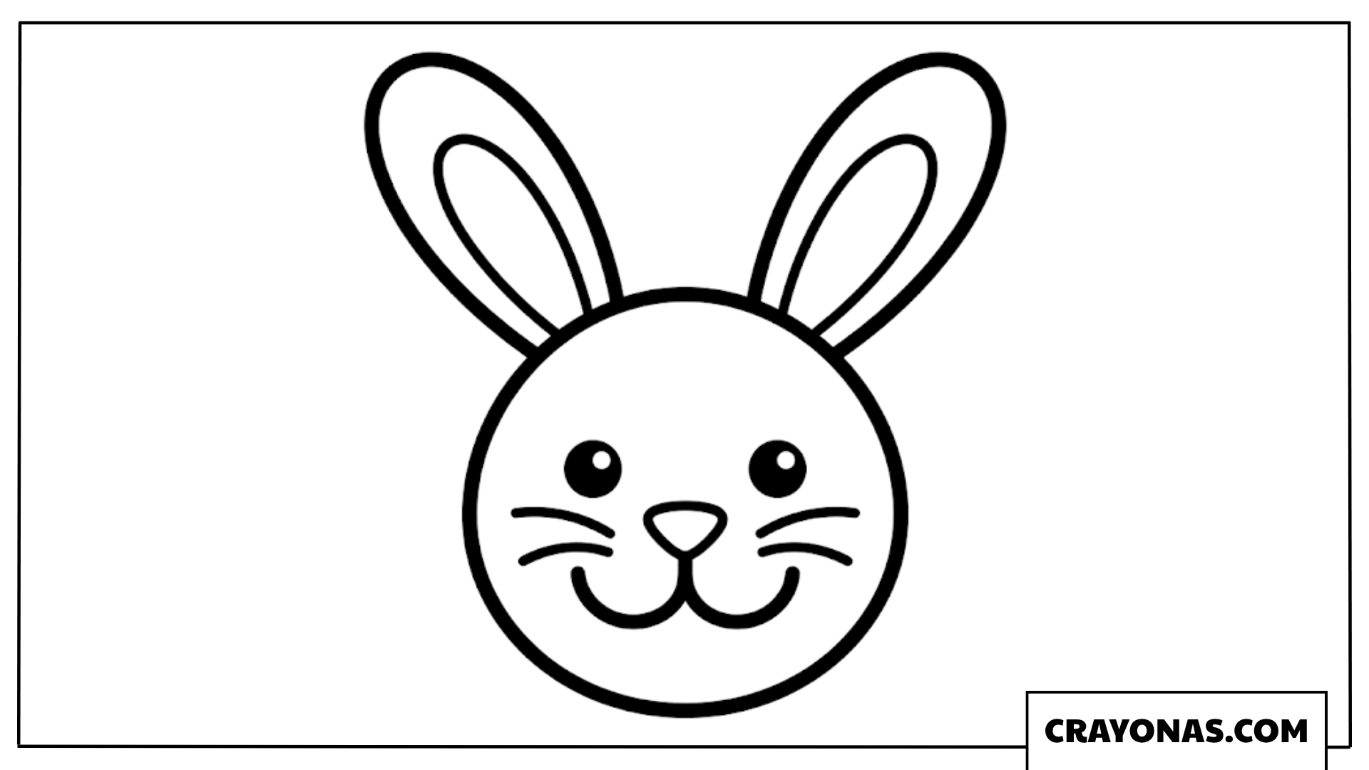 Simple Bunny Face Easter Coloring Page