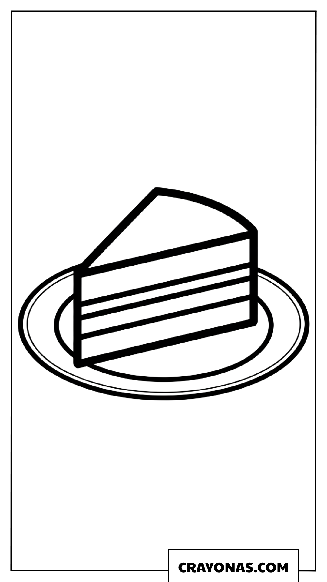 Simple Cake Slice Coloring Page