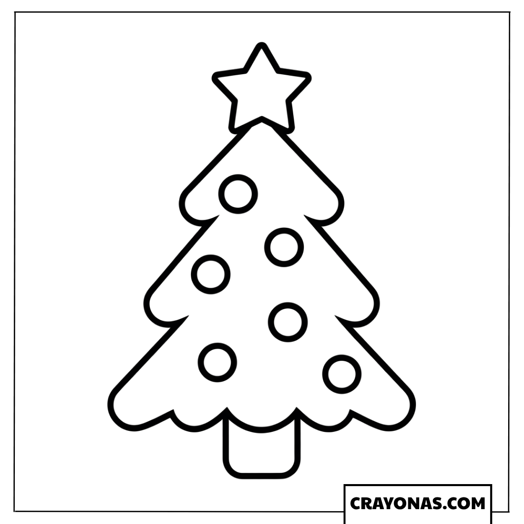 Simple Christmas Tree Coloring Page