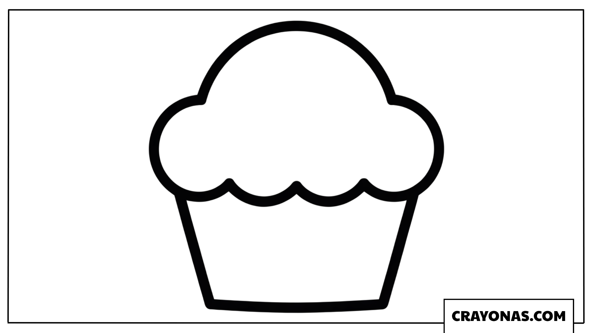 Simple Cloud Cupcake Coloring Page