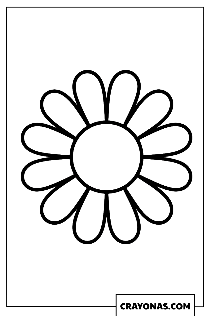 Simple Daisy Coloring Page